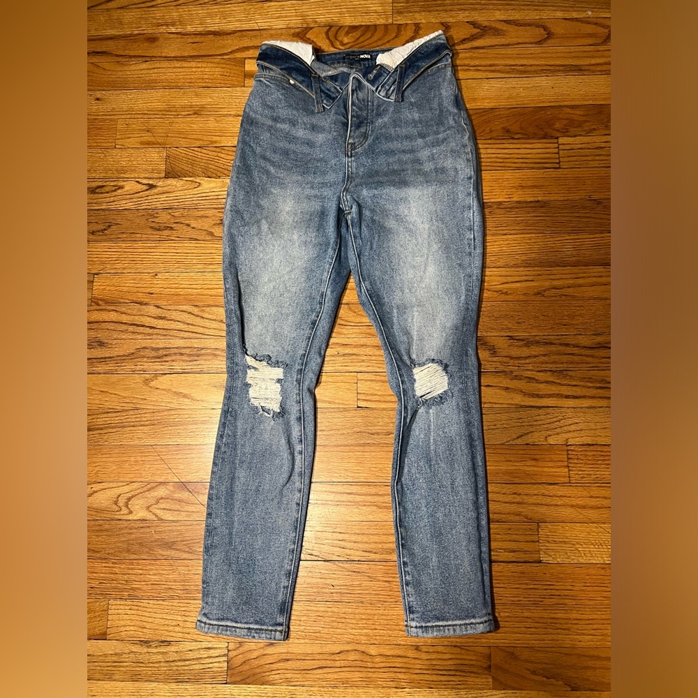 Classic Blue Distressed Women's Jeans
